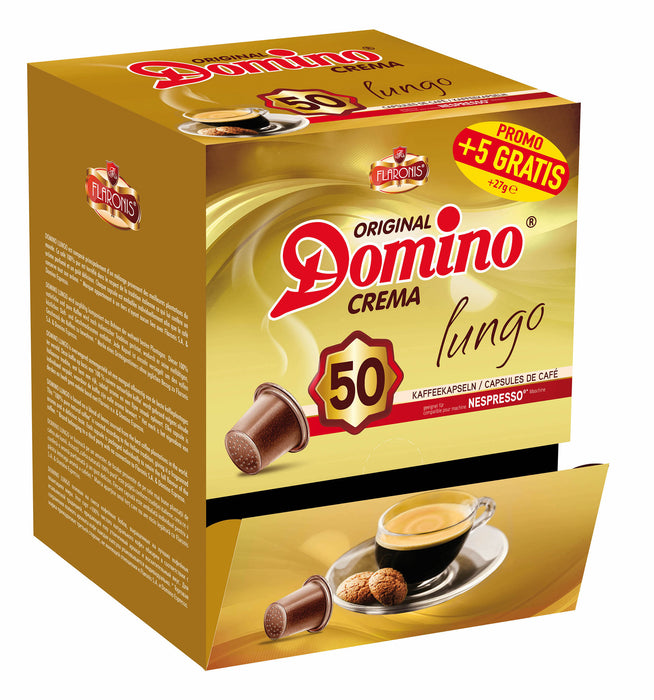 DOMINO - COFFEE CAPSULES COMPATIBLES NESPRESSO® * - LUNGO - 50 + 5 PCS