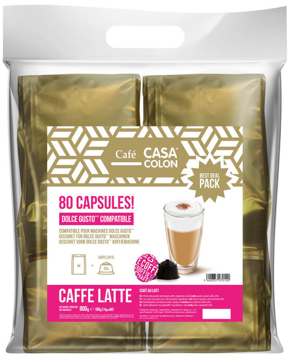 CASA COLON - KAFFEEKAPSELN GEEIGNET FÜR DOLCE GUSTO®* - CAFFE LATTE - 80 ST